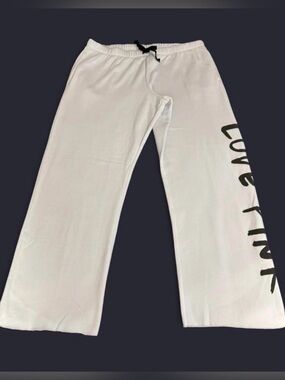 NWT VS PINK campus wide leg sweatpants! Light blue XL
